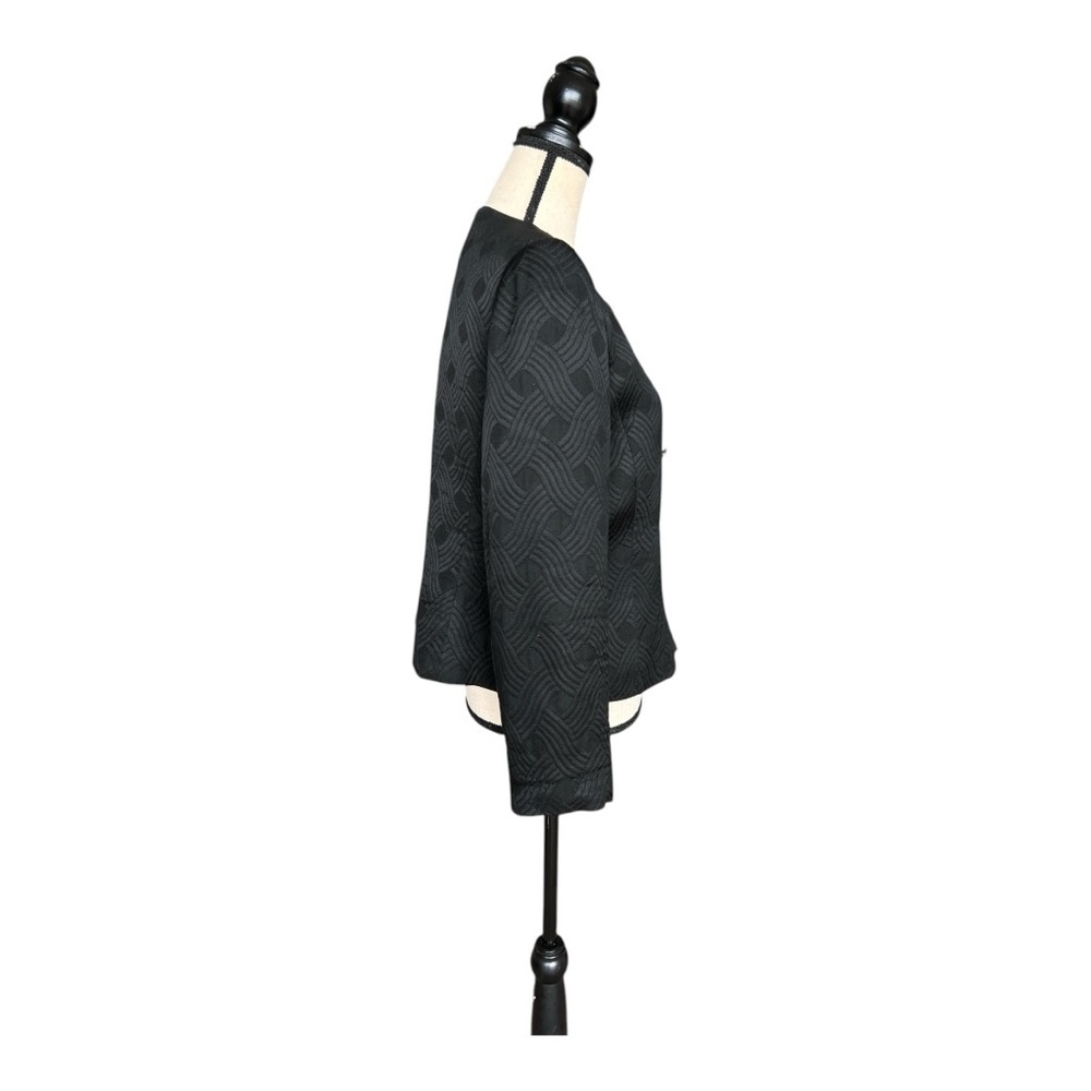 Kasper Black Blazer Tailored Cropped Jacket Size 12P - Picture 6 of 6